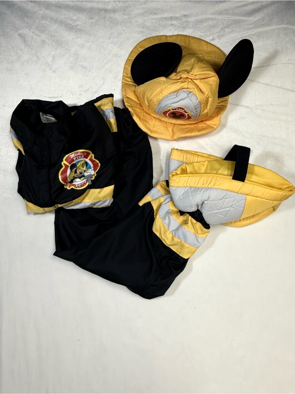 Mickey Firefighter Kids Costume - Black and Yellow size M(7-8Y)
